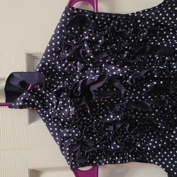 Zip up polka dot navy shirt - Picture 3 of 4